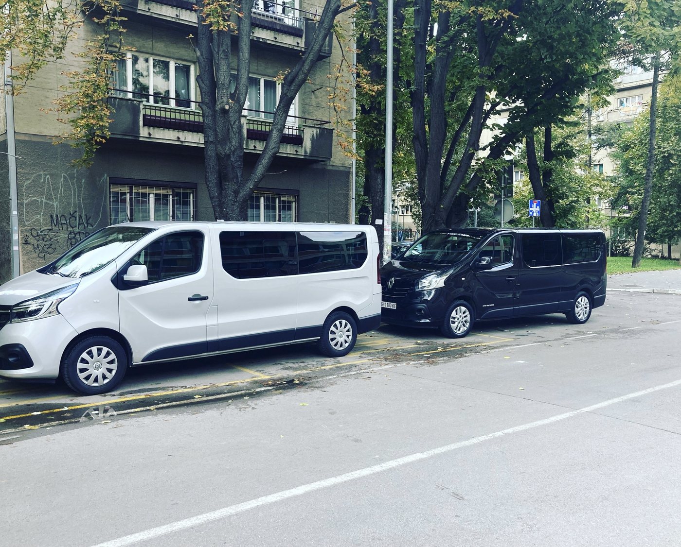 Kombi vozila Poni Transfer parkirana na relaciji Srbija – Nemačka
